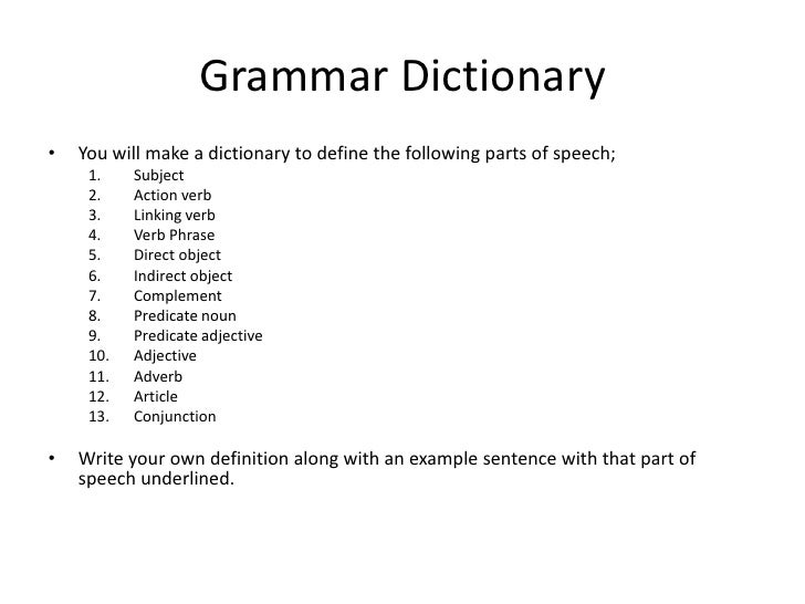 Grammar Dictionary