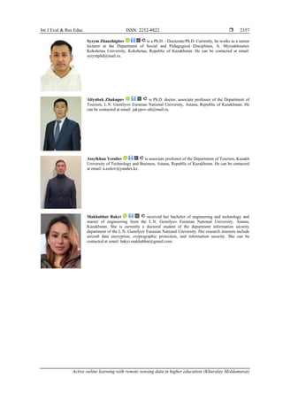 Active online learning with remote sensing data in higher education | PDF