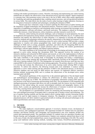 Active online learning with remote sensing data in higher education | PDF