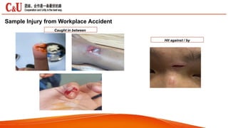 Sample Injury from Workplace Accident
Caught in between
Hit against / by
 