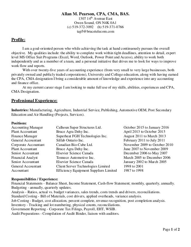 resume cpa