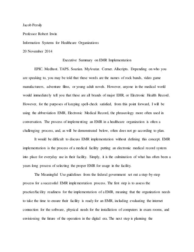 emr executive summary