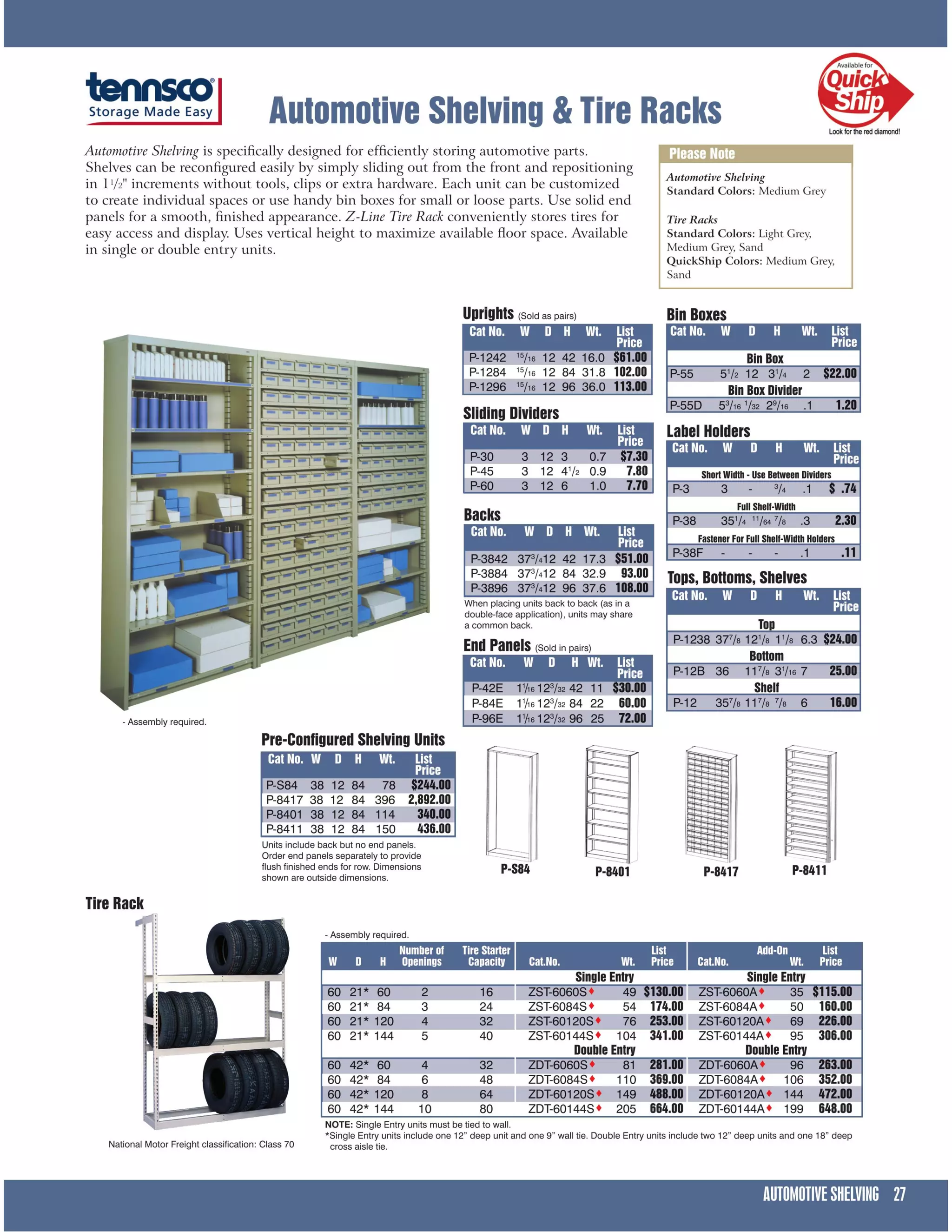 Automotive Bin & tire rack PDF Automotive