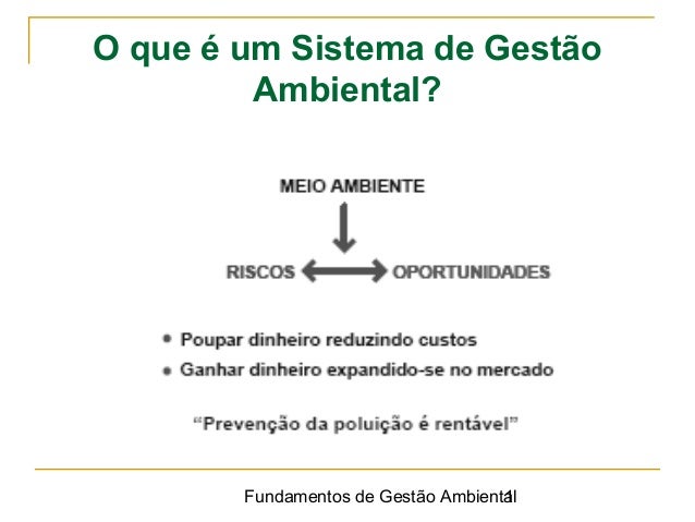 Fundamentos de Gestão Ambiental1
O que é um Sistema de Gestão
Ambiental?
 