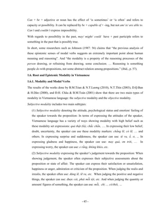 Modality in English and Vietnamese: A Cognitive Perspective = tính tình ...