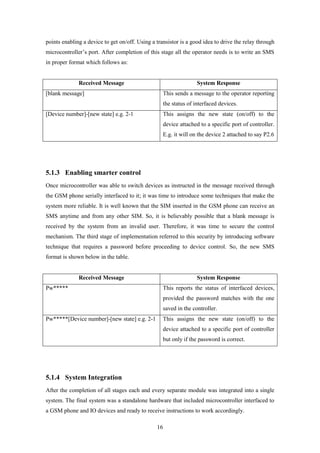 Final Year Project Report Device Control using sms | PDF