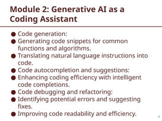 Genai Coding GenAI in Coding for Engineering students | PPTX