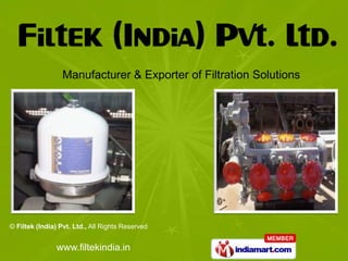Manufacturer & Exporter of Filtration Solutions 