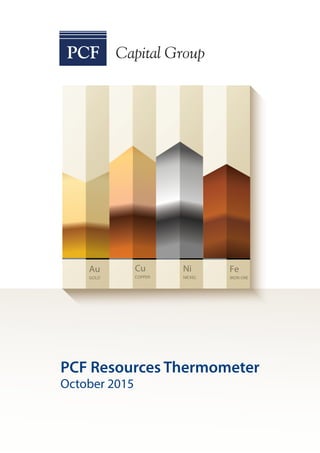 GOLD NICKELCOPPER IRON ORE
Au NiCu Fe
PCF Resources Thermometer
October 2015
 