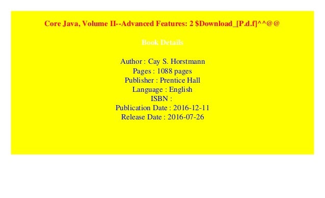 core java volume ii advanced features (11th edition)