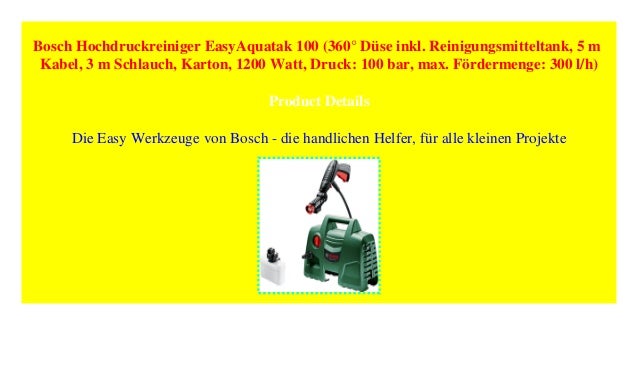 Bosch Hochdruckreiniger Easyaquatak 100 360 Duse Inkl Reinigungsm
