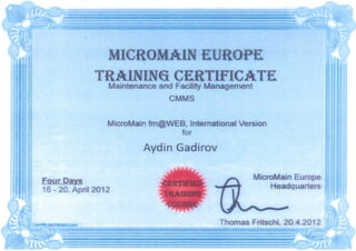 Certificate Micromain