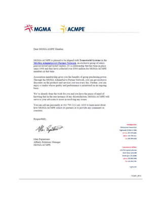 MGMA-ACMPE Letter