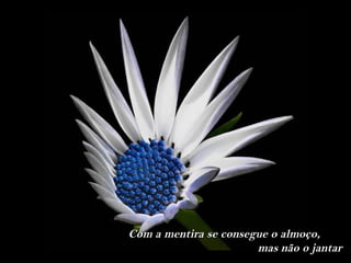 Com a mentira se consegue o almoço,
                       mas não o jantar
 