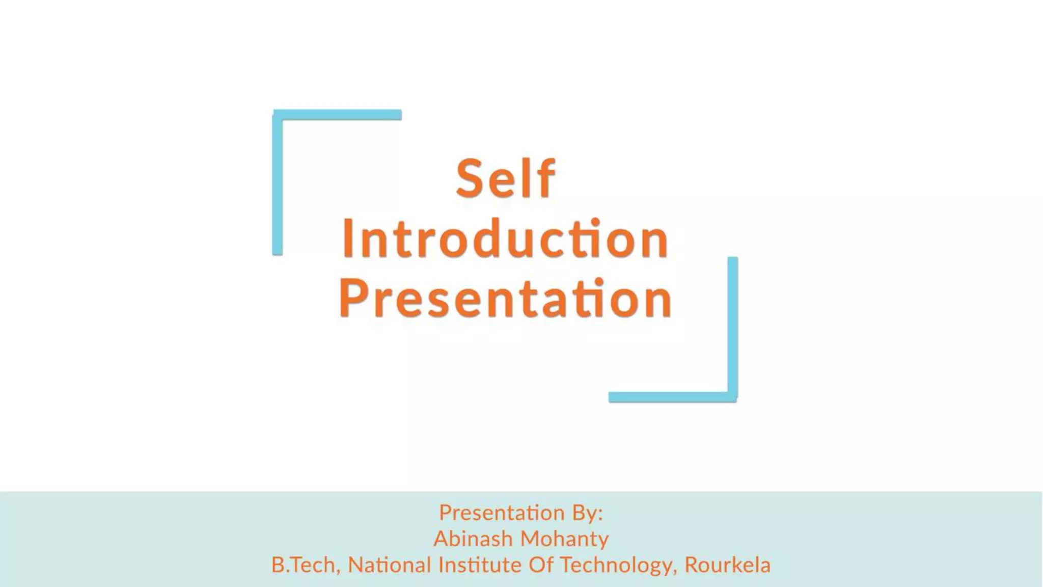 Self Introduction
