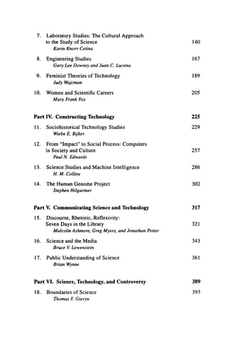 Handbook of Science and Technology Studies Sheila Jasanoff | PDF