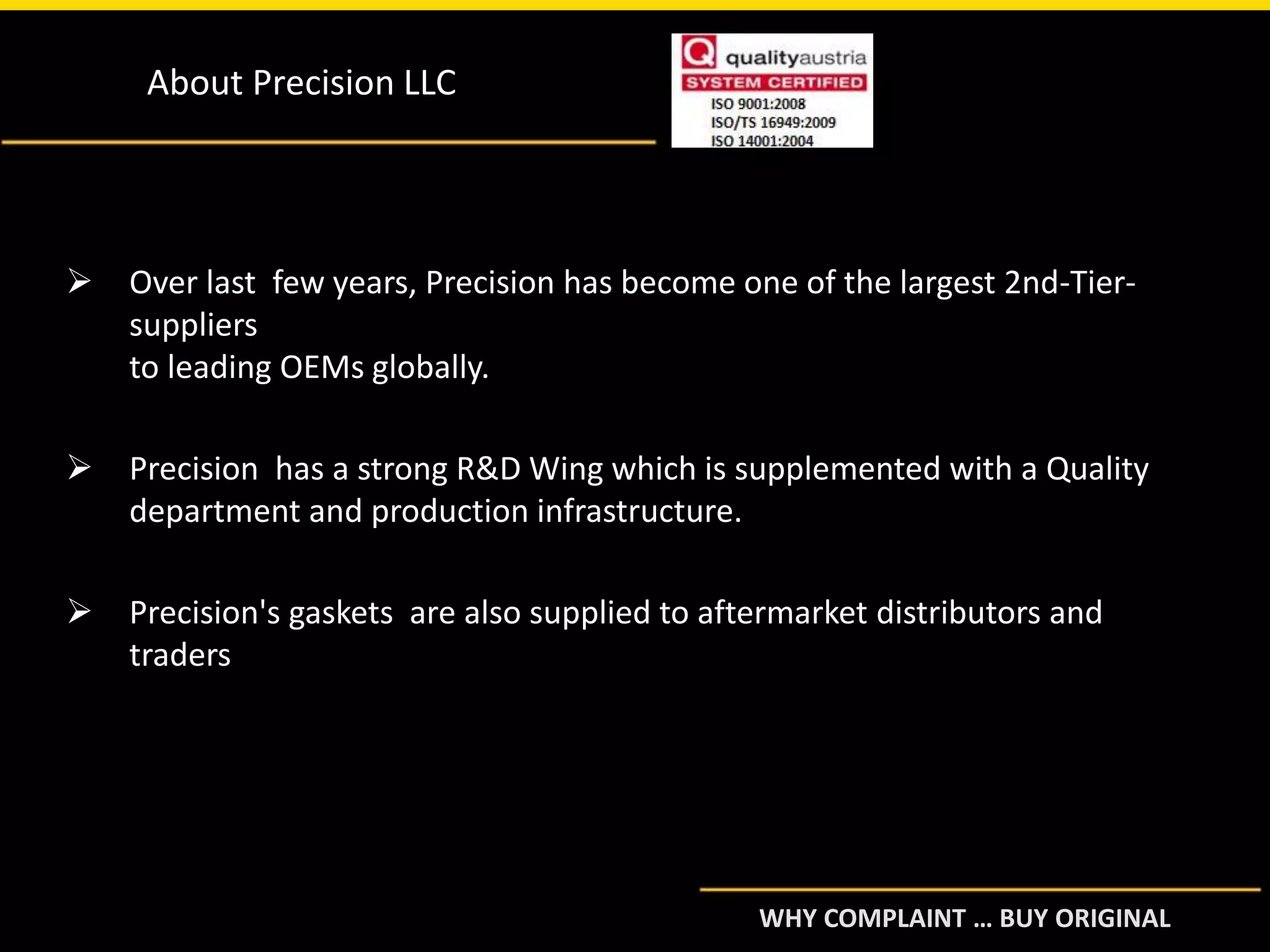 Precision Gasket Presentation