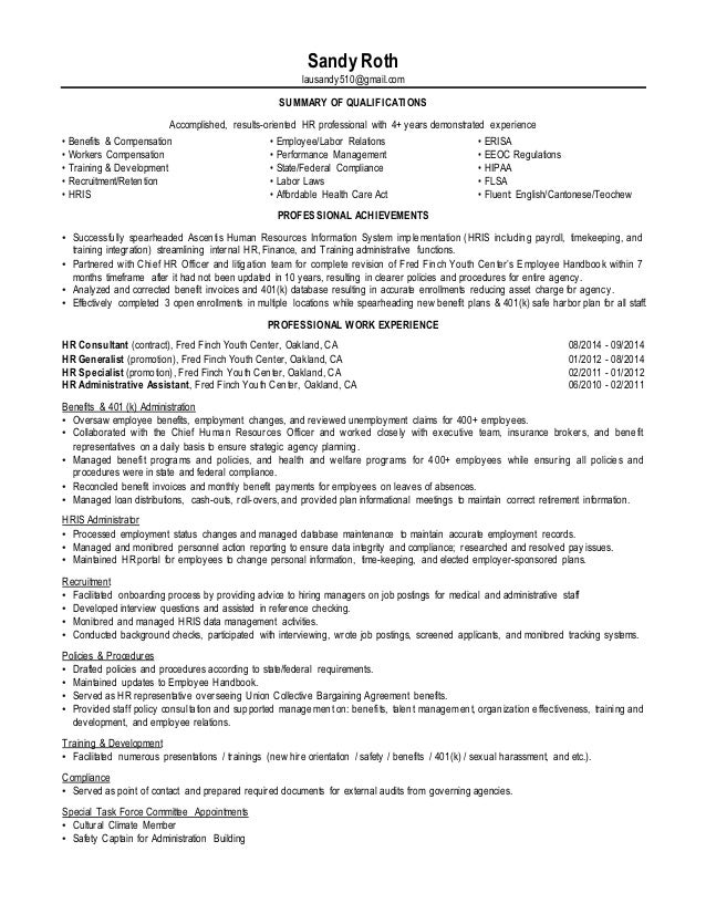 s roth resume