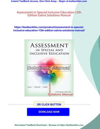 Assessment in Special Inclusive Education 13th Edition Salvia Solutions ...