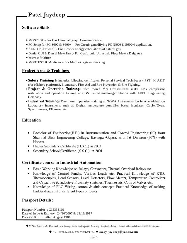 instrumentation engineer cover letter