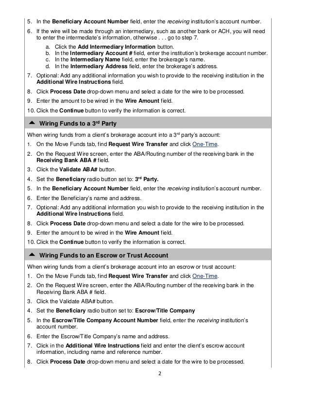 Wire Transfer Instructions