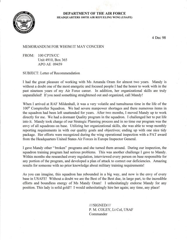 air force letter of recommendation military bralicious co letter of recommendation military