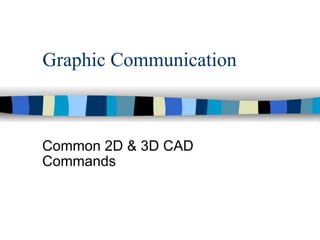 Graphic Communication  Common 2D & 3D CAD Commands 
