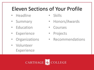 Linkedin - How to create an effective profile | PPTX