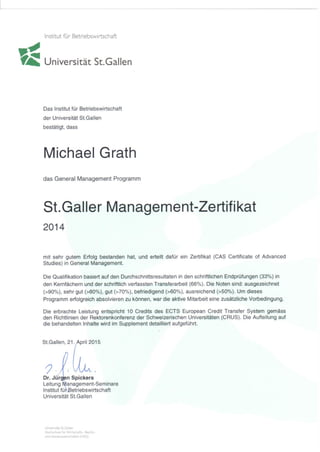 HSG Management Zertifikat