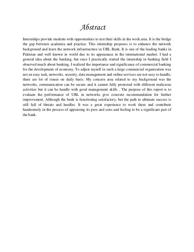 UBL Internship Report 2012