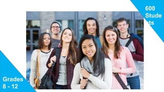 600
Stude
nts
Grades
8 - 12
 