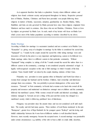 Evolution of Indian Family Law in the contemporary Indian Society and ...