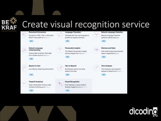Create visual recognition service
 