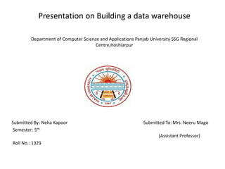 BUILDING A DATA WAREHOUSE | PPTX