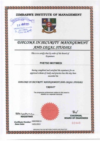 Diploma In Security Management