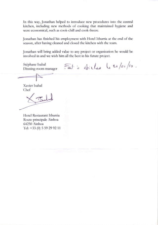 Recommendation letter  ITHURRIA