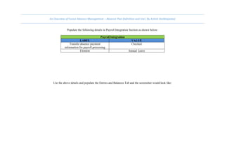 An Overview of Fusion Absence Management Absence Plan Definition and ...