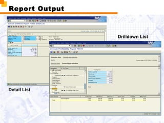 Report Output
Drilldown List
Detail List
 