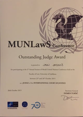 Outstanding Judge Award