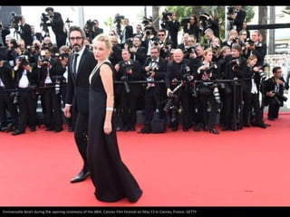 Emmanuelle Beart during the opening ceremony of the 68th. Cannes Film Festival on May 13 in Cannes, France. GETTY
 