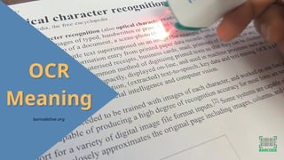 OCR
OCR
Meaning
Meaning
barcodelive.org
 