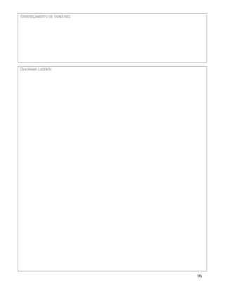 96
ENDEREÇAMENTO DE VARIÁVEIS:
DIAGRAMA LADDER:
 