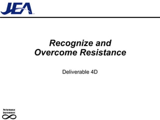 Recognize and Overcome Resistance Deliverable 4D 