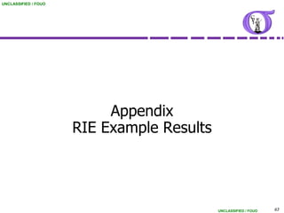 UNCLASSIFIED / FOUO




                           Appendix
                      RIE Example Results




                                            UNCLASSIFIED / FOUO   63
 