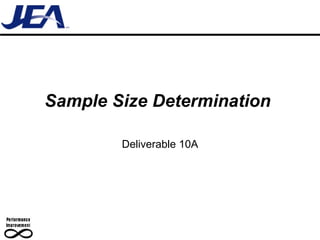 Sample Size Determination  Deliverable 10A 