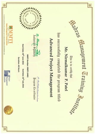 advanced pm certificate