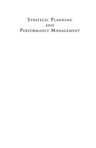 Strategic Planning and Performance Management | PDF