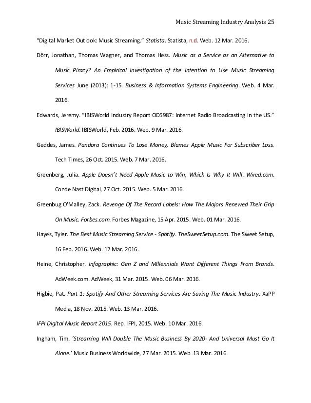 music streaming industry analysis music business resume
