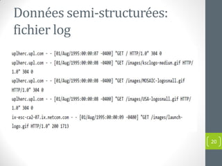 Données semi-structurées:
fichier log
20
 
