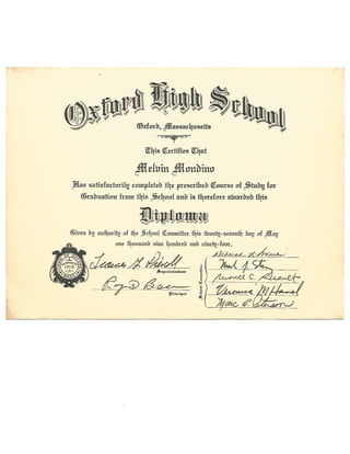 Melvin High School Diploma